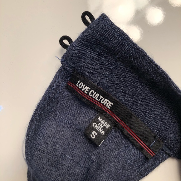 NAVY BLUE FLOWY HALTER TOP W/ LACE BOTTOM - Picture 6 of 6